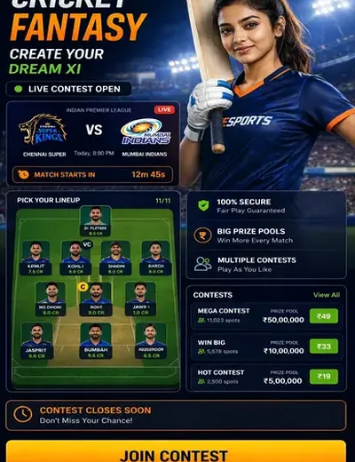Come (Come Com) fantasy cricket & matchday visual 3